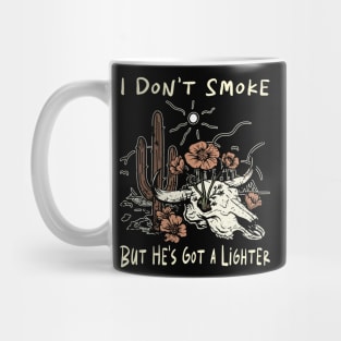 I Don't Smoke But He's Got a Lighter Flowers Cactus Mug